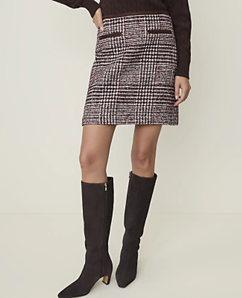 Ann Taylor Weekend Tweed A-Line Skirt Multi Combo Women's