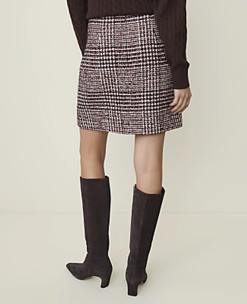 Ann Taylor Weekend Tweed A-Line Skirt Multi Combo Women's