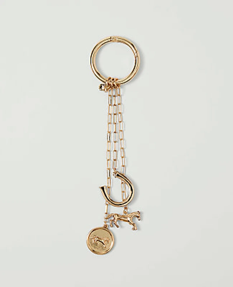 Ann Taylor Horseshoe Bag Charm Goldtone Women's