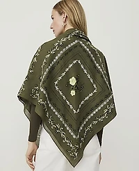Ann Taylor Weekend Floral Wrap Poncho Winding Ivy Women's