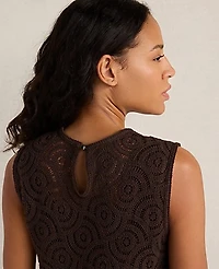 Ann Taylor Haven Well Within Cotton Crochet Scalloped Tank Top Coffee Bean Women's