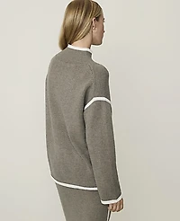 Ann Taylor Weekend Tipped Turtleneck Sweater Wisteria Melange Women's