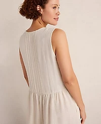 Ann Taylor Haven Well Within Linen Pintuck Midi Dress Size Medium Sandstone Women's