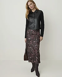 Ann Taylor Collared Mixed Media Jacket Black Women's