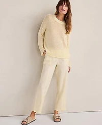 Ann Taylor Haven Well Within Organic Cotton Twill Tapered Pants Straw Women's