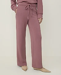 Ann Taylor Weekend Easy Wide-Leg Pant CloudPlush Deep Rosy Tan Women's
