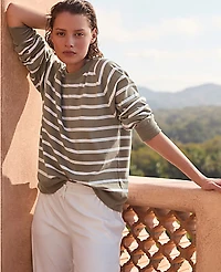 Ann Taylor Haven Well Within Organic Cotton Interlock Everyday Sweatshirt Vetiver Women's