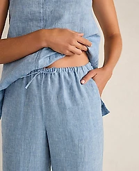 Ann Taylor Haven Well Within Linen Slim Pants Azure Blue Women's