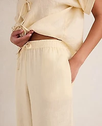 Ann Taylor Haven Well Within Linen Wide Leg Pants Size XS Soft Beige Women's