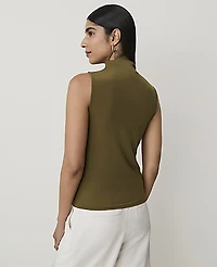 Ann Taylor Mock Neck Tank Top Olive Sprig Women's