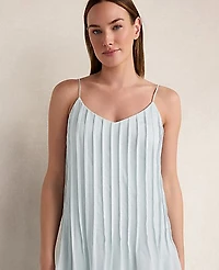 Ann Taylor Haven Well Within Ramie Blend Pintuck Maxi Dress Size Small Ice Blue Women's