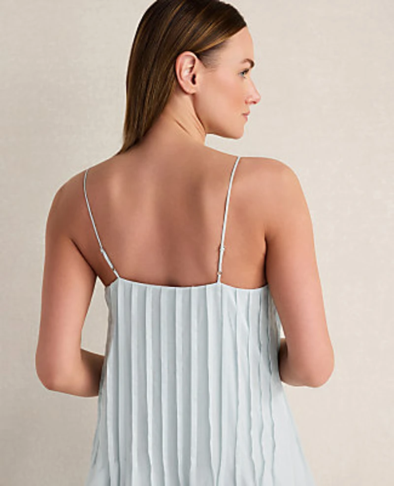 Ann Taylor Haven Well Within Ramie Blend Pintuck Maxi Dress Size Small Ice Blue Women's