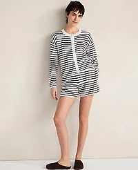 Ann Taylor Haven Well Within Cotton Stripe Cardigan White Women's