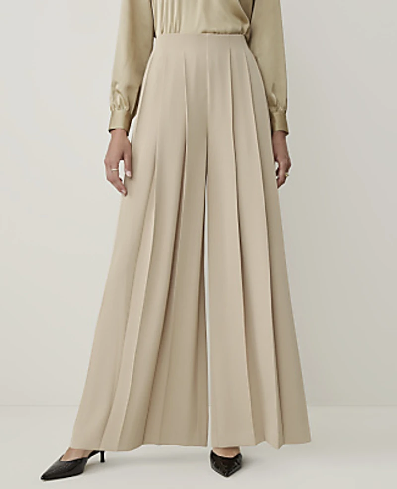 Ann Taylor The Triple Pleat Palazzo Pant Nomad Khaki Women's
