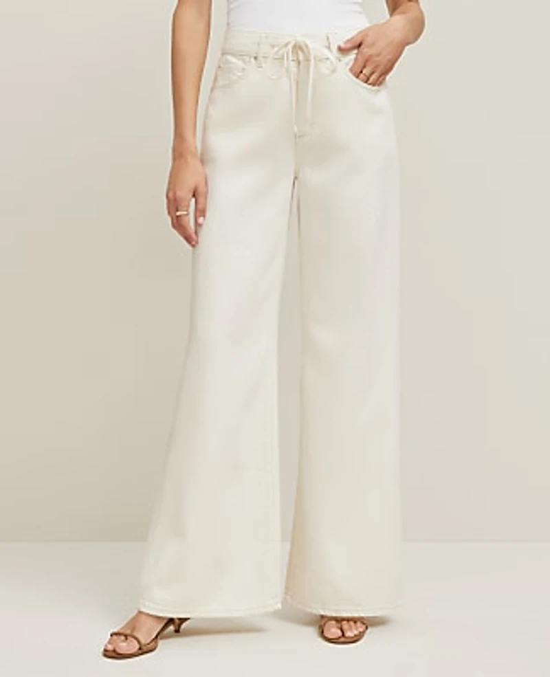 Ann Taylor The Drawstring Slouchy Jean Ivory Women's