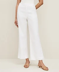 Ann Taylor The Flare Ankle Pant Linen Blend White Women's