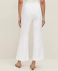 Ann Taylor The Flare Ankle Pant Linen Blend White Women's
