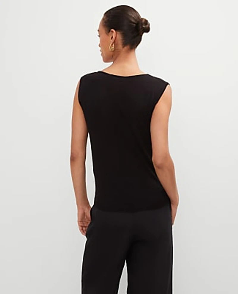 Ann Taylor Twisted Shoulder Shell Top Women's
