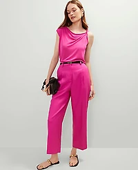 Ann Taylor Twisted Shoulder Shell Top Size Small Rose Violet Women's