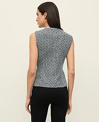 Ann Taylor The Petite Cutaway Vest Tweed Blue Multi Women's
