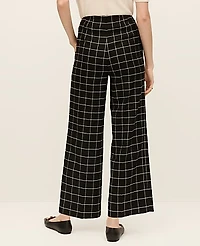 Ann Taylor The Petite Grace Straight Pant Windowpane Black/White Window Check Women's