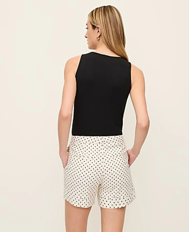 Ann Taylor The Mid Short Polka Dot Winter White Women's