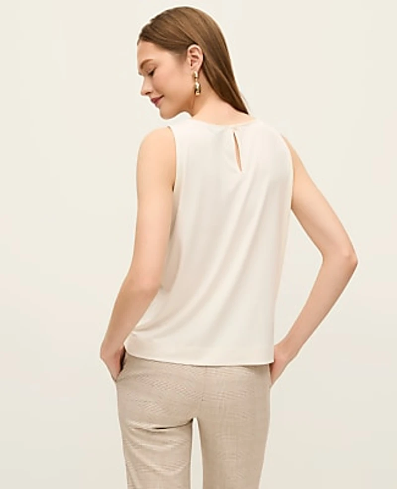 Ann Taylor Mixed Media Gathered Sleeveless Top Women's