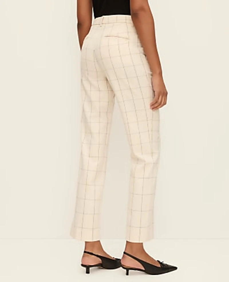 Ann Taylor The Tall Eva Ankle Pant Windowpane Ivory/Black Combo Women's
