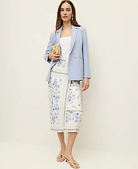 Ann Taylor The Wrap Effect Blazer Textured Crepe Blue Hydrangea Women's