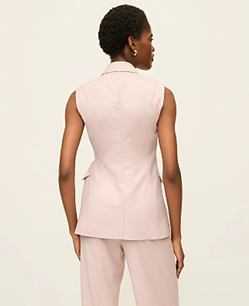 Ann Taylor The Fitted Wrap Vest Brushed Sand Women's