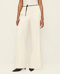 Ann Taylor The Petite Belted Margot Pant Size 10 Winter White Women's