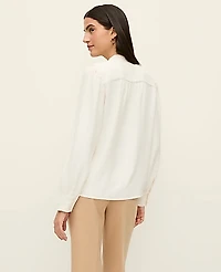 Ann Taylor Petite Lace Embroidered Blouse Winter White Women's