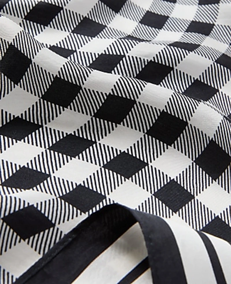 Ann Taylor Gingham Silk Scarf Black Women's