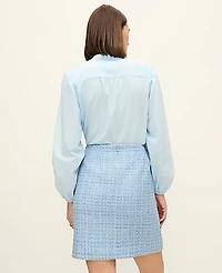 Ann Taylor Tweed A-Line Skirt Size 6 Light Blue Multi Women's