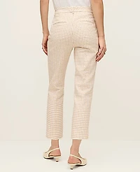 Ann Taylor The Petite Cotton Crop Pant Gingham Pale Sandalwood Women's