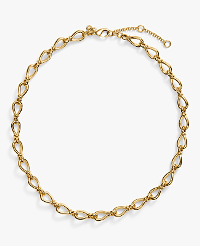 Ann Taylor Chain Link Necklace Goldtone Women's