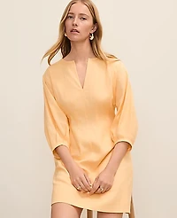 Ann Taylor Pintucked Mini Dress Linen Blend Women's