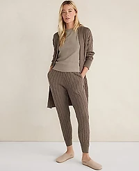 Ann Taylor Haven Well Within Organic Cotton Cashmere Cable Joggers Size Medium Saddle Brown Women's