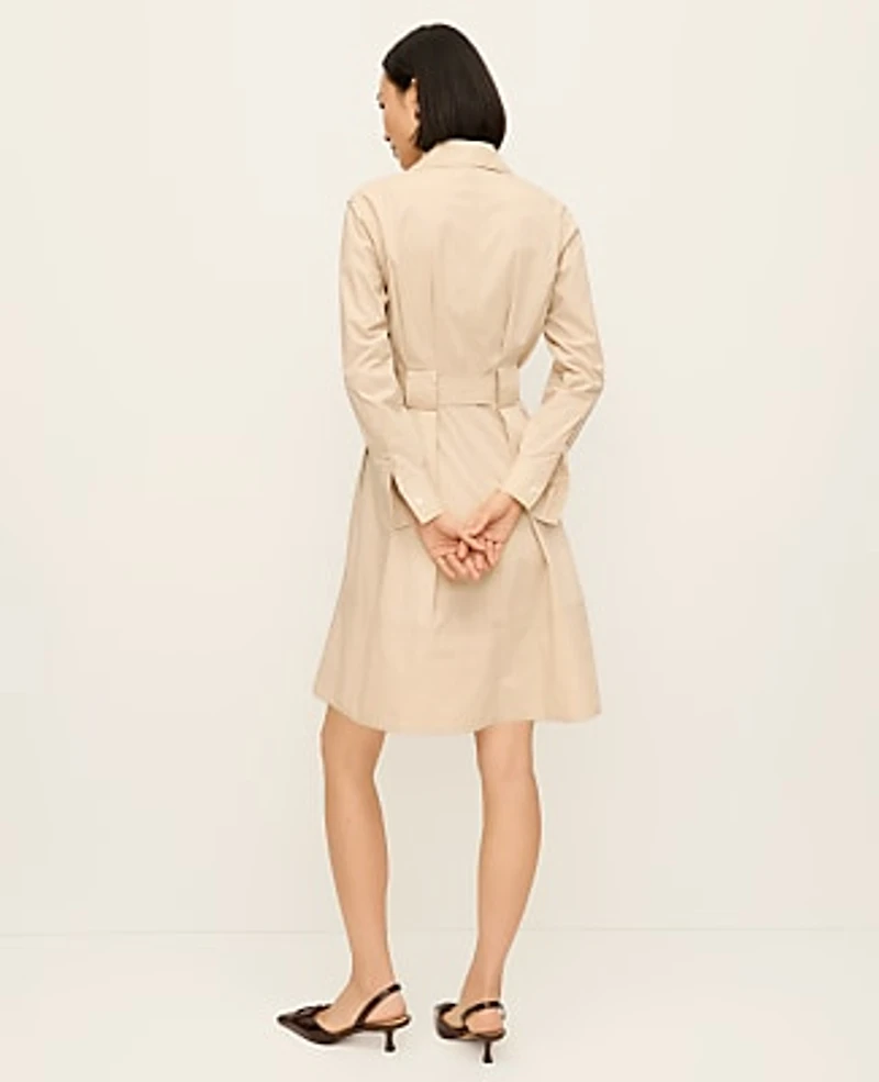 Ann Taylor Flare Pocket Shirtdress Cool Sesame Women's