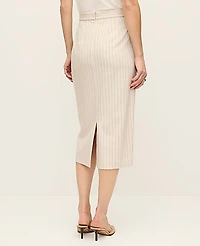Ann Taylor The Petite Clean Pencil Skirt in Pinstripe Size 12 Cream Multi Pinstripe Women's