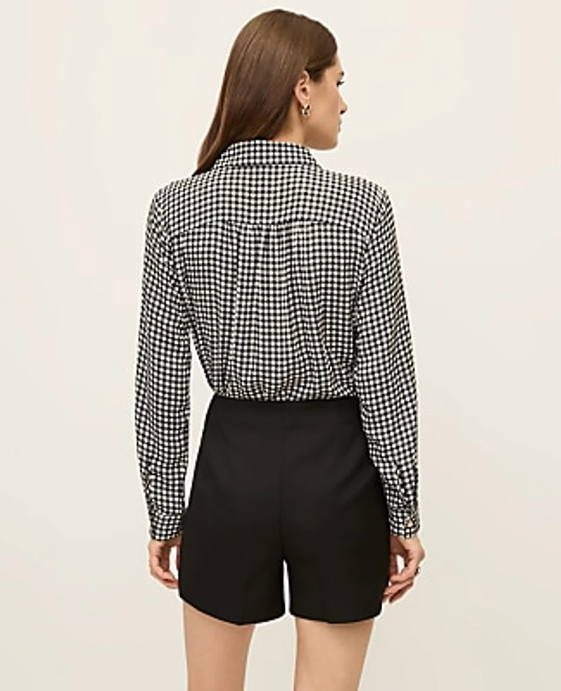Ann Taylor The Petite Button Pocket Short Black Women's
