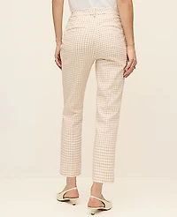 Ann Taylor The Cotton Crop Pant Gingham — Curvy Fit Pale Sandalwood Women's