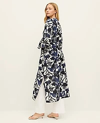 Ann Taylor Floral Belted Kimono Night Sky Women's