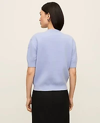 Ann Taylor Petite Daisy Appliqué Sweater T-Shirt Size XL Blue Hydrangea Women's