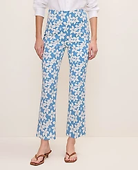 Ann Taylor The Flare Ankle Pant Floral Print Sea Haze B Women's