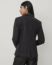 Ann Taylor The Hutton Blazer Houndstooth Black Grey Women's