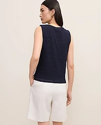 Ann Taylor Petite Crew Neck Shell Top Night Sky Women's