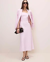 Ann Taylor The Gingham Longline Blazer Size 12 Vibrant Pink Women's