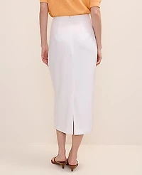 Ann Taylor The Petite Clean Midi Skirt Linen Blend White Women's
