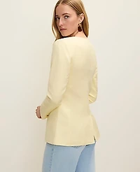 Ann Taylor The Petite Cutaway Jacket Linen Blend Yellow Buttercream Women's